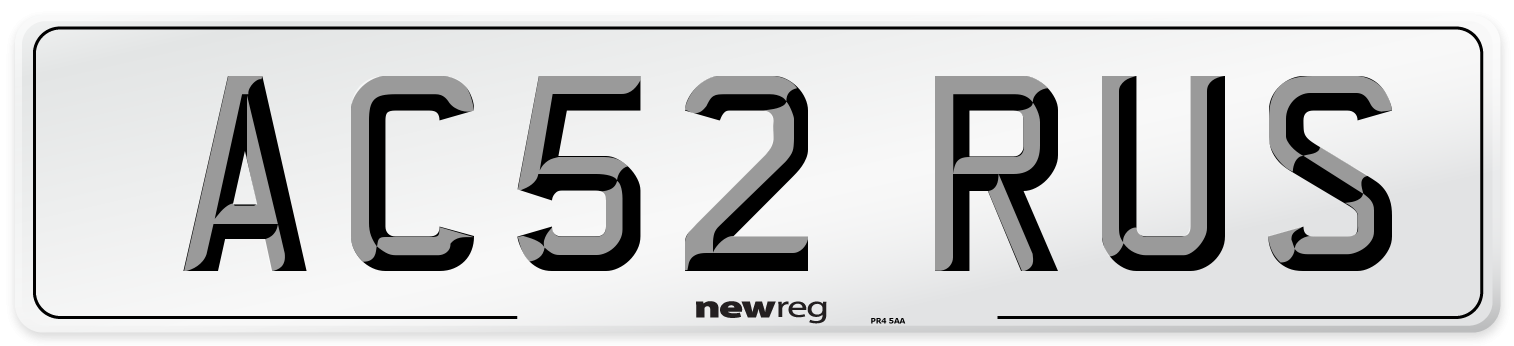 AC52 RUS Number Plate from New Reg